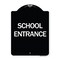 Signmission Designer Series School Entrance, Black & White Heavy-Gauge Aluminum Sign, 24" x 18", BW-1824-24451 A-DES-BW-1824-24451 - alternate 1